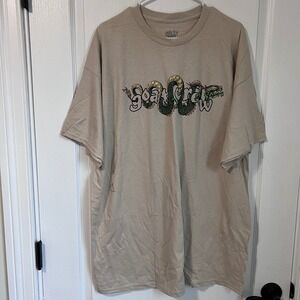 Goat Crew Mens Tan Dragon Graphic T-Shirt 2XL Short Sleeve Cotton Streetwear Tee